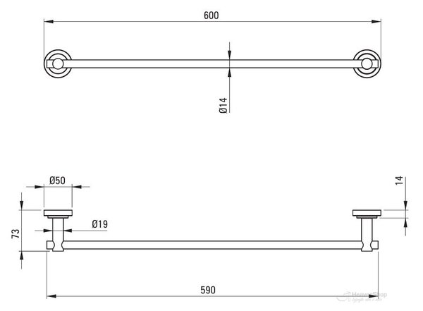Deante Temisto, 1 soros törölközőtartó 60 cm, sárgaréz, DEA-ADT_M621
