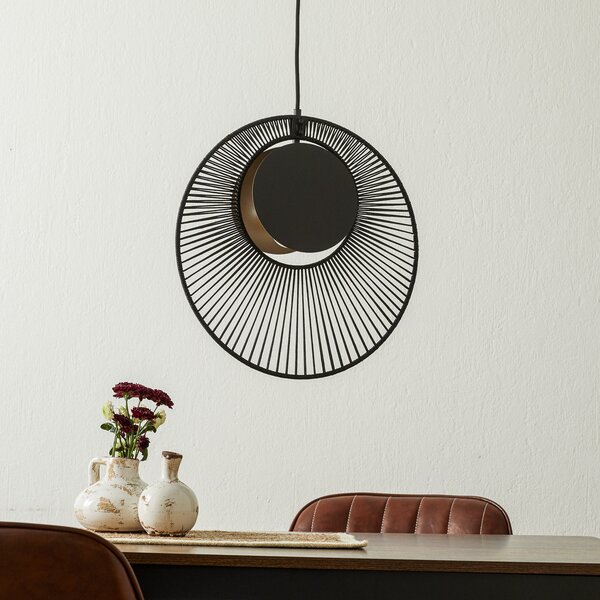 Függőlámpa Forestier, Oyster, dimmable, Fekete, Nappali, Fém, Dizájn