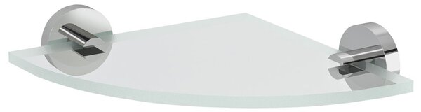 Sapho Sapho, X-ROUND üveg sarokpolc, negyedkör 200x200mm, króm/átlátszó üveg, XR009-11