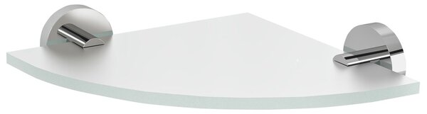 Sapho Sapho, X-ROUND sarok üvegpolc, negyed kör 200x200mm, króm/tejüveg, XR009-01