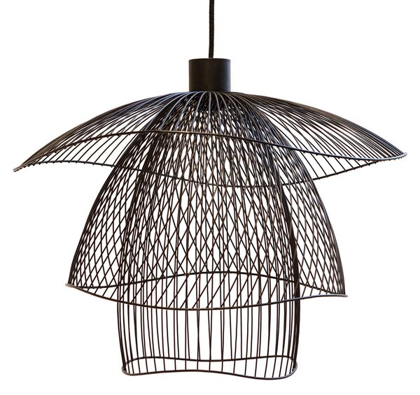 Függőlámpa Forestier, Papillon S, dimmable, Fekete, Nappali, Fém, Dizájn