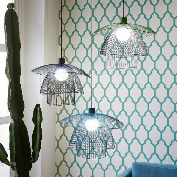 Függőlámpa Forestier, Papillon S, dimmable, Fekete, Nappali, Fém, Dizájn