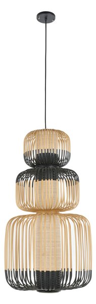 Függőlámpa Forestier, Bamboo, dimmable, Fekete, Nappali, Bambusz, Dizájn