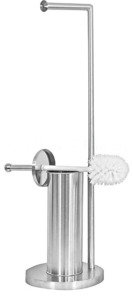 Erga 104, WC papír és WC kefe tartó 19x19x72 cm, króm, ERG-SEP-10STOLA104CHR