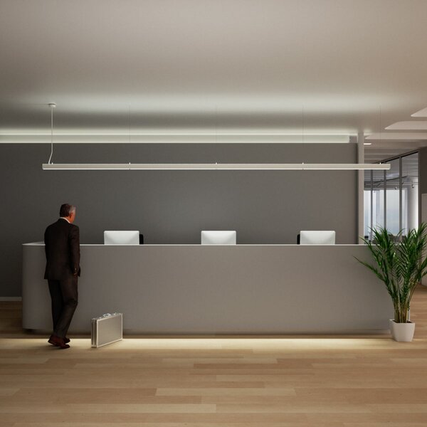 Függőlámpa Arcchio, Jolinda slim, dimmable, Szürke, Dolgozószoba / iroda, Műanyag, Modern