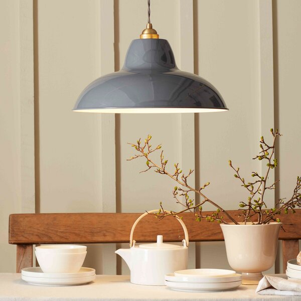 Függőlámpa Anglepoise, Original 1227 Brass Midi Wide, dimmable, Szürke, Nappali, Fém, Dizájn