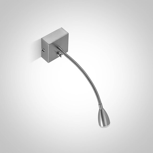 Lindby Jolka LED olvasólámpa, kapcsoló, nikkel, Alu / szürke / cink, Hálószoba, fém, Modern