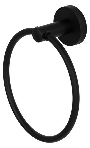 Gamma Roy, kerek törölközőtartó 15cm, fekete matt, GMA-UR-ROY-BK