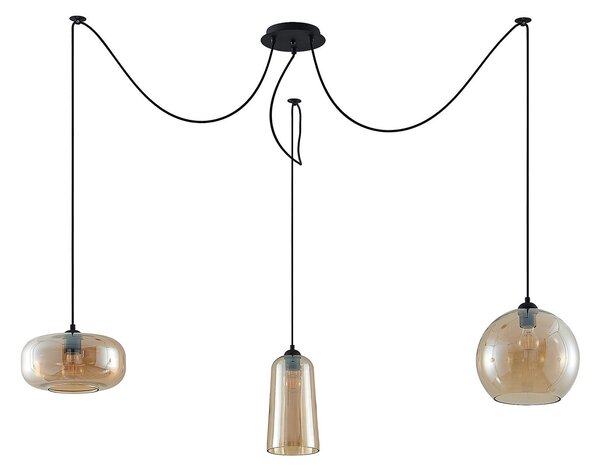 Függőlámpa Lucande, Zyli, dimmable, Nappali, Üveg, Vintage