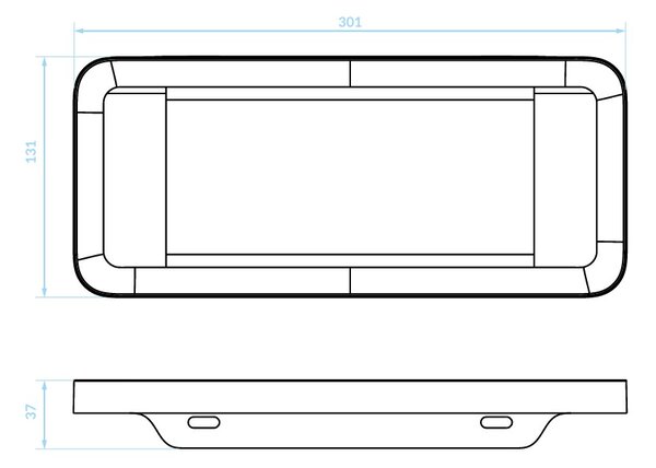 Kuchinox APO, fali polc 301x131x37 mm, fehér matt, LAV-AKA_600T