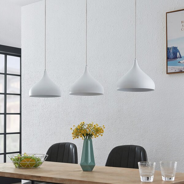 Függőlámpa Lindby, Elamira, dimmable, Fehér, Nappali, Fém, Modern