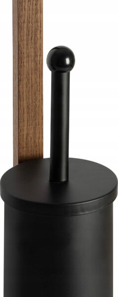 Erga Aurora Small Black, WC kefe fa WC papír tartóval 19x19x56 cm, barna-fekete, ERG-SEP-1340STLAZSBLA