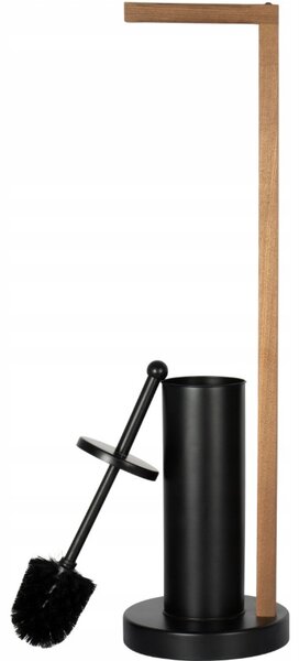 Erga Aurora Fekete, WC kefe fa WC papír tartóval 19x19x72,5 cm, barna-fekete, ERG-SEP-1004SEPSTLUNA