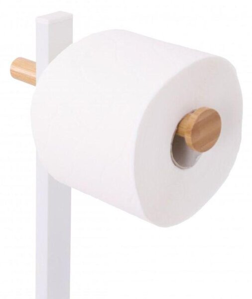 Erga Yami, WC-papír tartó WC kefével és papíradagolóval, fehér-barna, ERG-YKA-P.YAMI-WHT