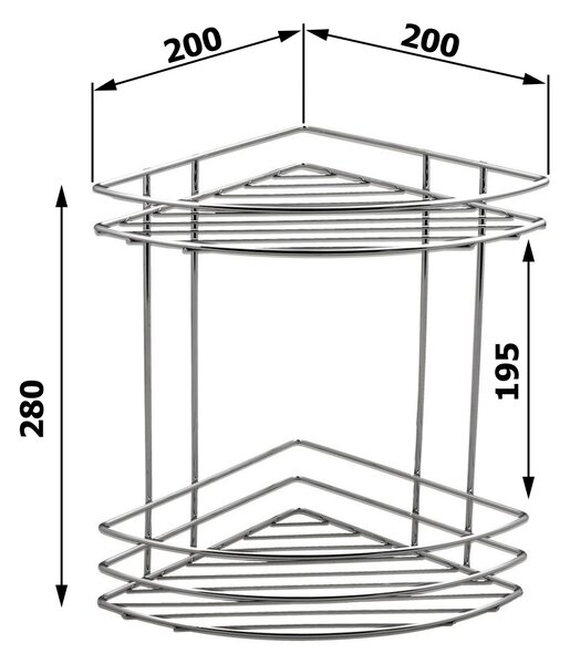 Aqualine Aqualine, Chrome LINE duplahuzalos sarokpolc, króm, 37010
