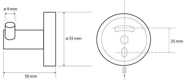 Sapho Sapho, X-ROUND RÉZ dupla akasztó, matt réz, XR202PG
