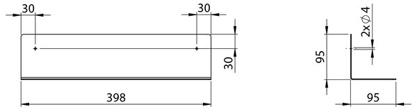 Aqualine Aqualine, polc 398x95x95mm, matt fekete, 33216