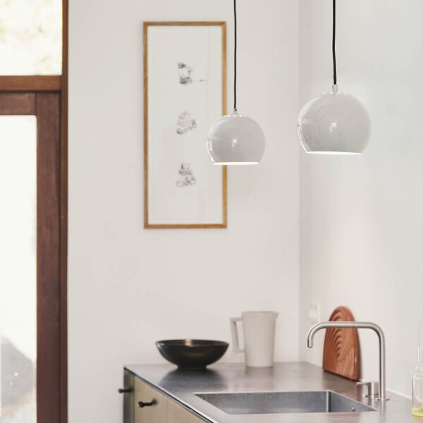 Függőlámpa FRANDSEN, Ball, dimmable, Fehér, Nappali, Fém, Dizájn