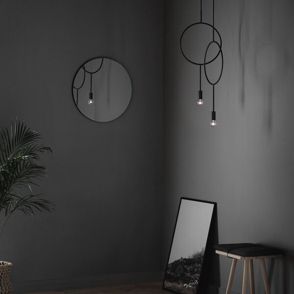 Függőlámpa Northern, Circle, dimmable, Fekete, Nappali, Fém, Dizájn