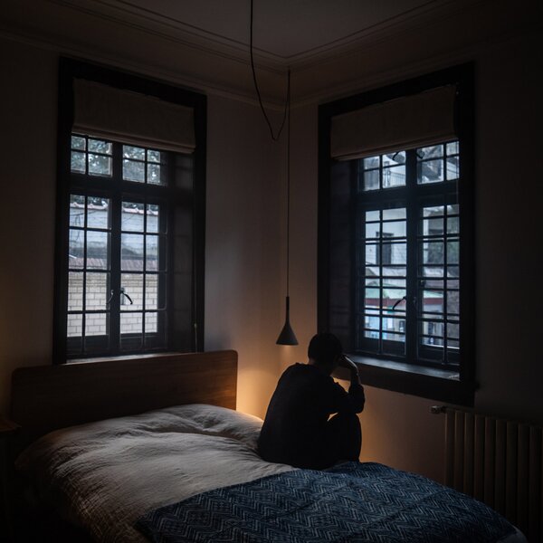 Függőlámpa Foscarini, Aplomb Mini, dimmable, Barna / Rozsdabarna, Konyha, Beton, Dizájn