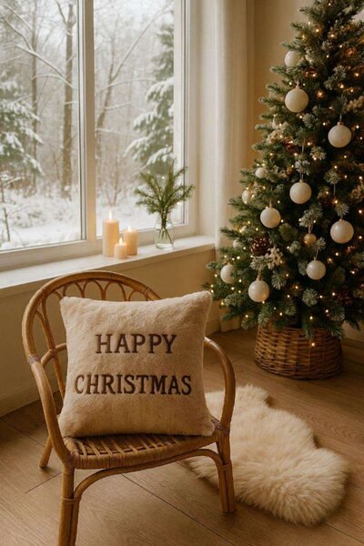 Happy Christmas karácsonyi díszpárna