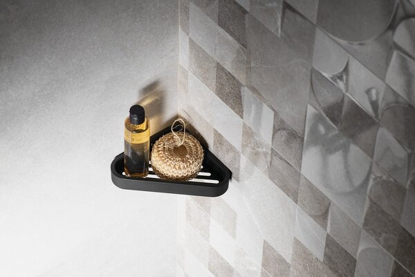 Gedy Gedy, SMART sarokpolc, 170x30x170mm, matt fekete, 328314