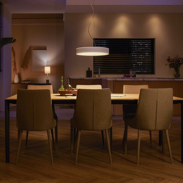 Függőlámpa Philips Hue, Philips Hue, dimmable, Fehér, Nappali, Fém, Modern