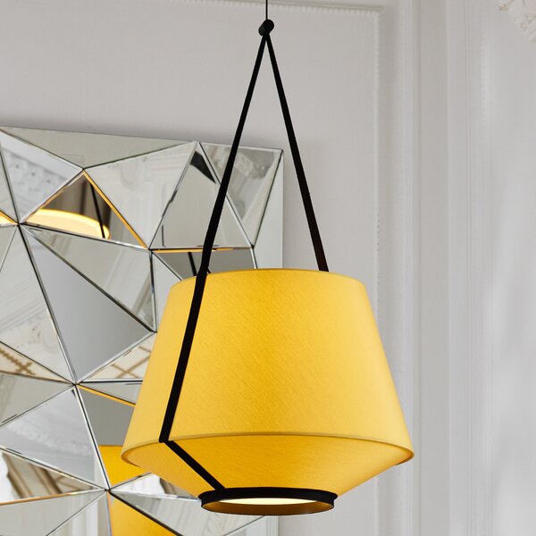 Függőlámpa Forestier, Carrie S, dimmable, Sárga, Nappali, Szövet / Textília, Dizájn