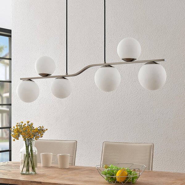 Függőlámpa Lindby, Avalyn, dimmable, Fémes, Nappali, Üveg, Modern