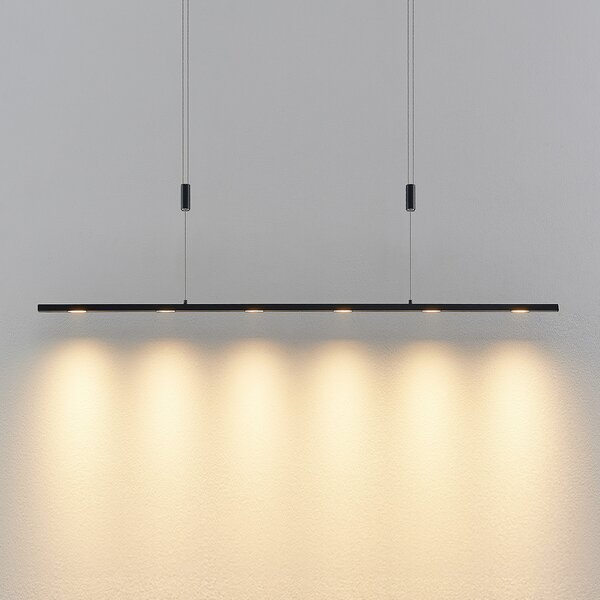 Függőlámpa Lucande, Stakato, dimmable, Fekete, Nappali, Fém, Modern