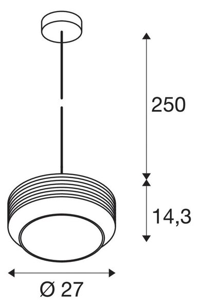 Függőlámpa SLV, Pantilo Rope 27, dimmable, Barna / Rozsdabarna, Nappali, Üveg, Modern