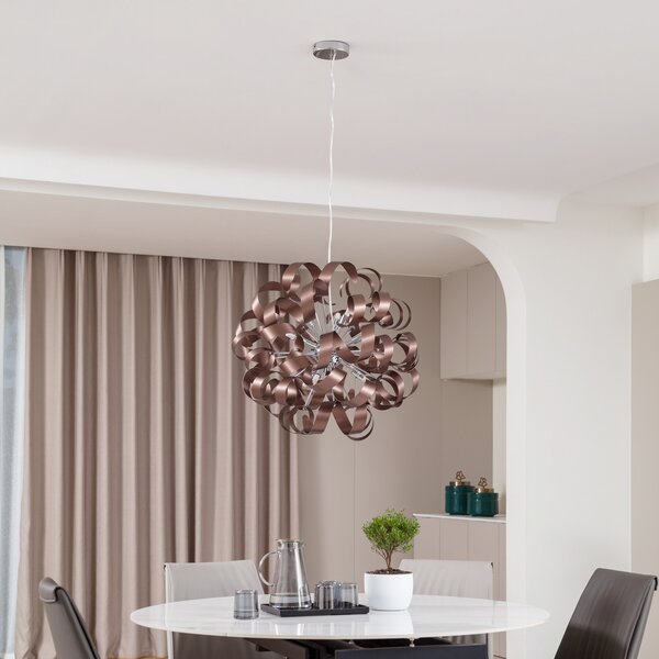 Függőlámpa Lucande, Kaelor, dimmable, Réz, Nappali, Alumínium, Modern