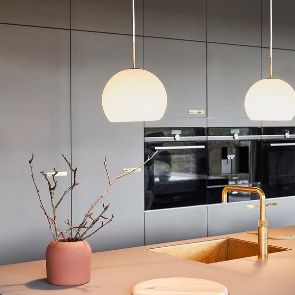 Függőlámpa FRANDSEN, Ball, dimmable, Fehér, Nappali, Üveg, Dizájn