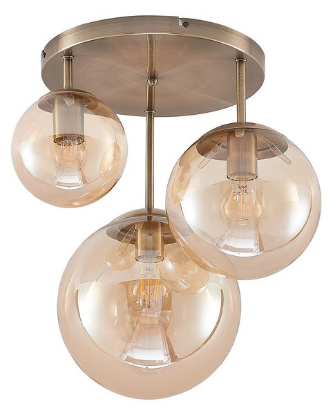 Mennyezeti Lámpa Lindby, Teeja, dimmable, Bronz / Öreg Sárgaréz, Nappali, Üveg, Modern