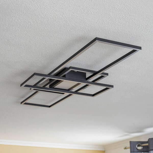 Mennyezeti Lámpa Lindby, Ismera, dimmable, Fekete, Nappali, Fém, Modern