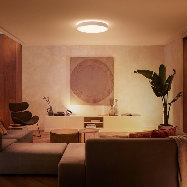 Mennyezeti Lámpa Philips Hue, Philips Hue, dimmable, Fehér, Nappali, Fém, Modern