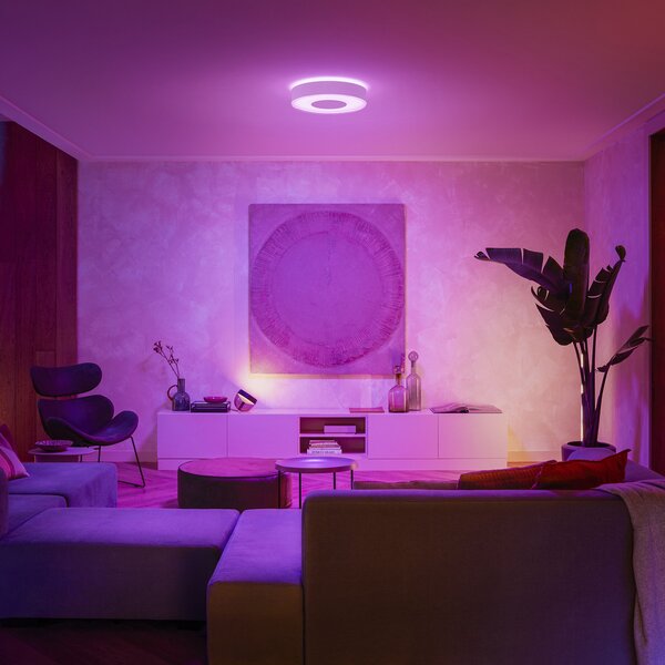 Mennyezeti Lámpa Philips Hue, Philips Hue, dimmable, Fehér, Nappali, Fém, Modern