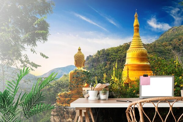 Tapéta az arany Buddha kilátása