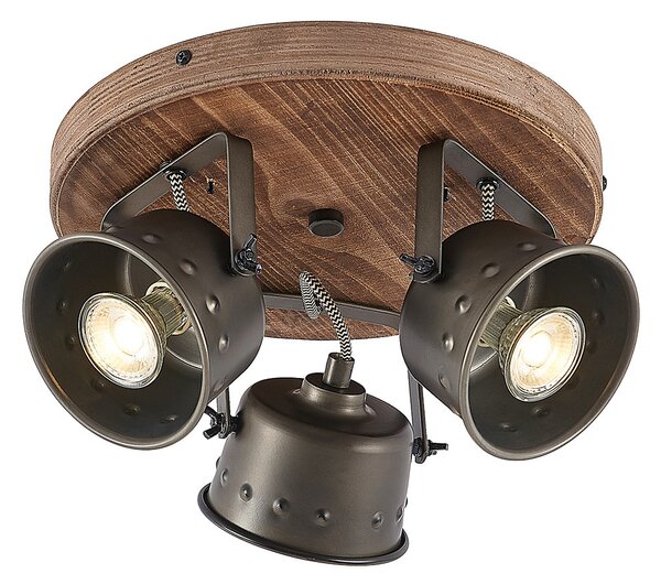 Mennyezeti Lámpa Lindby, Rubinjo, dimmable, Fa, Nappali, Fém, Vintage