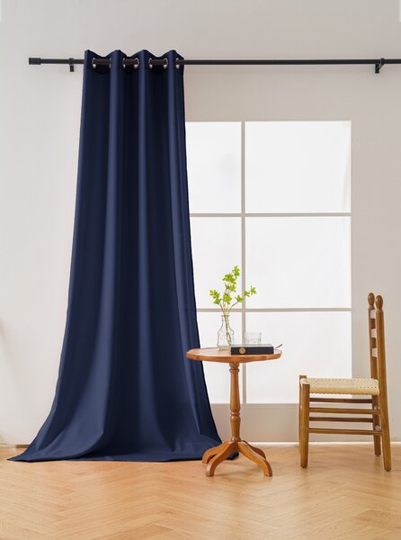 Függöny OXFORD LIGHT 140x250 cm, sötétkék Felfüggesztés: Hullámos sínszalag