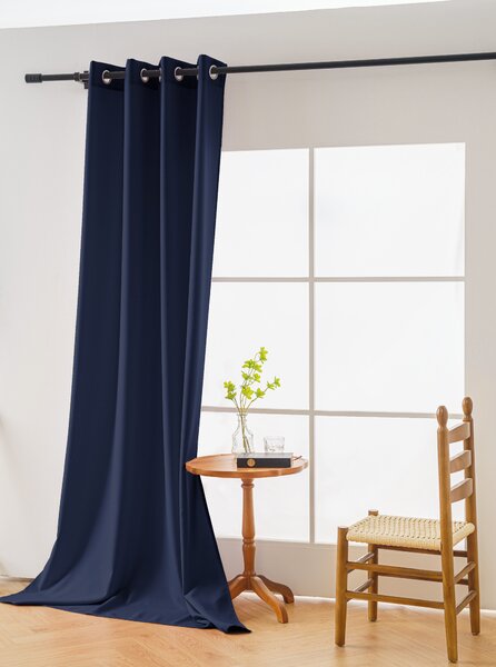 Függöny OXFORD LIGHT 140x250 cm, sötétkék Felfüggesztés: Hullámos sínszalag