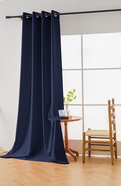 Függöny OXFORD LIGHT 140x250 cm, sötétkék Felfüggesztés: Hullámos sínszalag