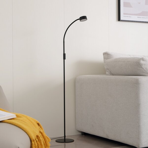 Állólámpa Lindby, Maori, dimmable, Fekete, Dolgozószoba / iroda, Fém, Modern