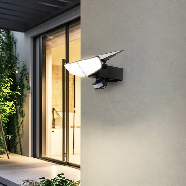 Kültéri Lámpa Lindby, Naelin, dimmable, Fekete, Erkély, Műanyag, Modern