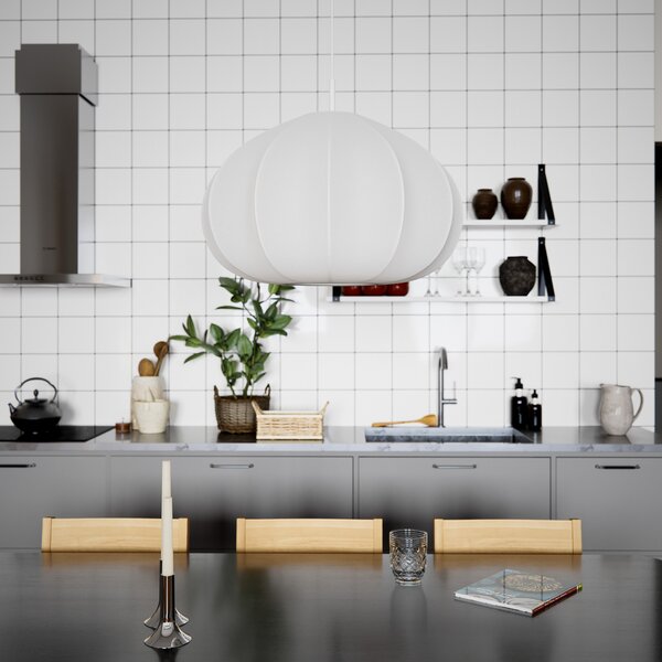 Függőlámpa By Rydéns, Ebba, dimmable, Fehér, Nappali, Szövet / Textília