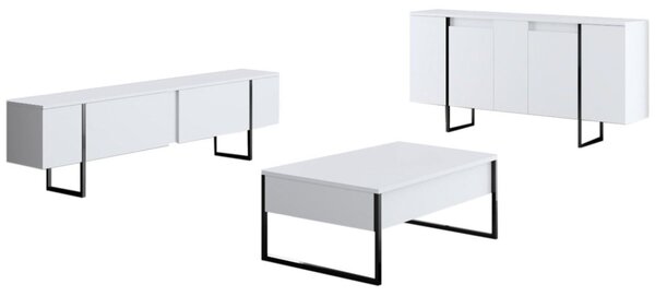 Luxe - fehér/fekete komód