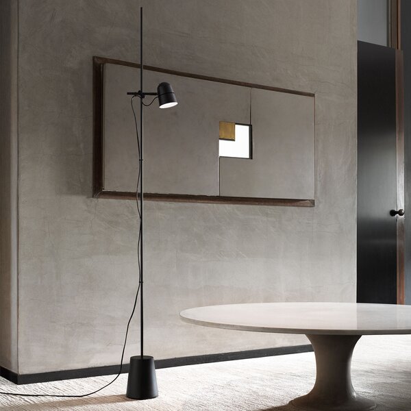 Állólámpa Luceplan, Counterbalance, dimmable, Fekete, Nappali, Fém, Dizájn