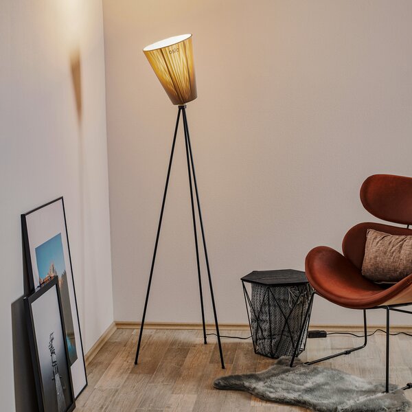 Állólámpa Northern, Oslo Wood, dimmable, Fekete, Nappali, Szövet / Textília, Dizájn