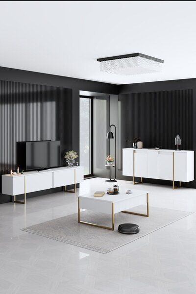 Luxe - fehér/arany komód