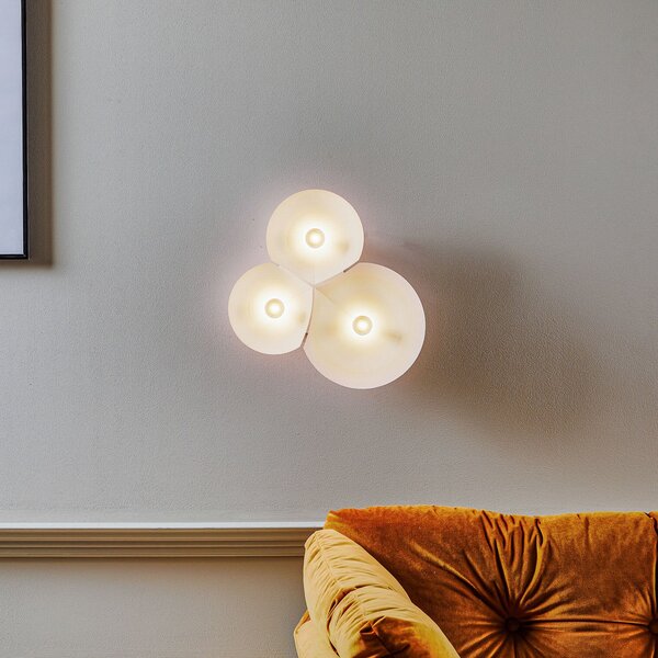 Fali Lámpa Luceplan, Bulbullia, dimmable, Fehér, Nappali, Fém, Dizájn